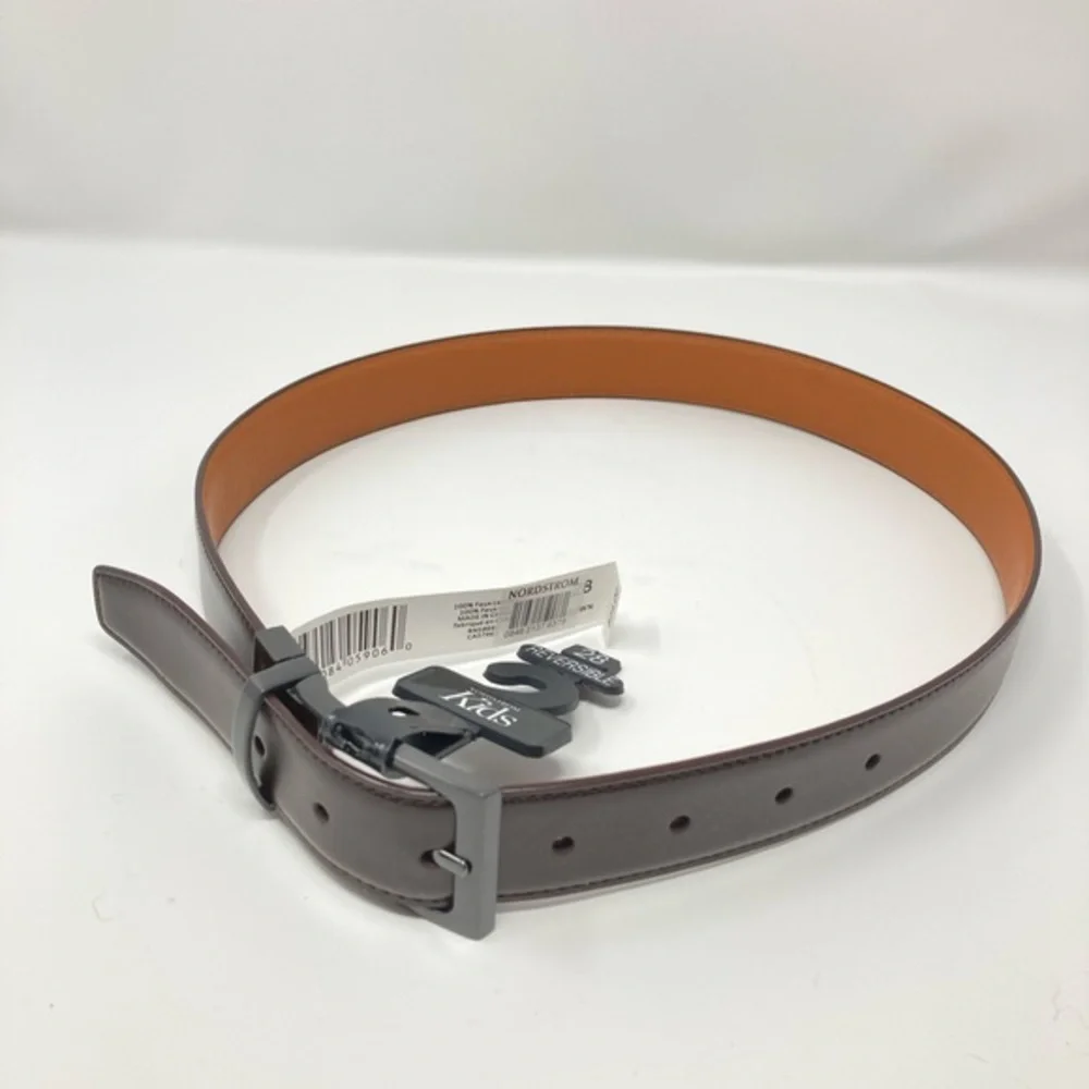 Nordstrom Kids Brand Tan Reversible Belt Size 28 L-II